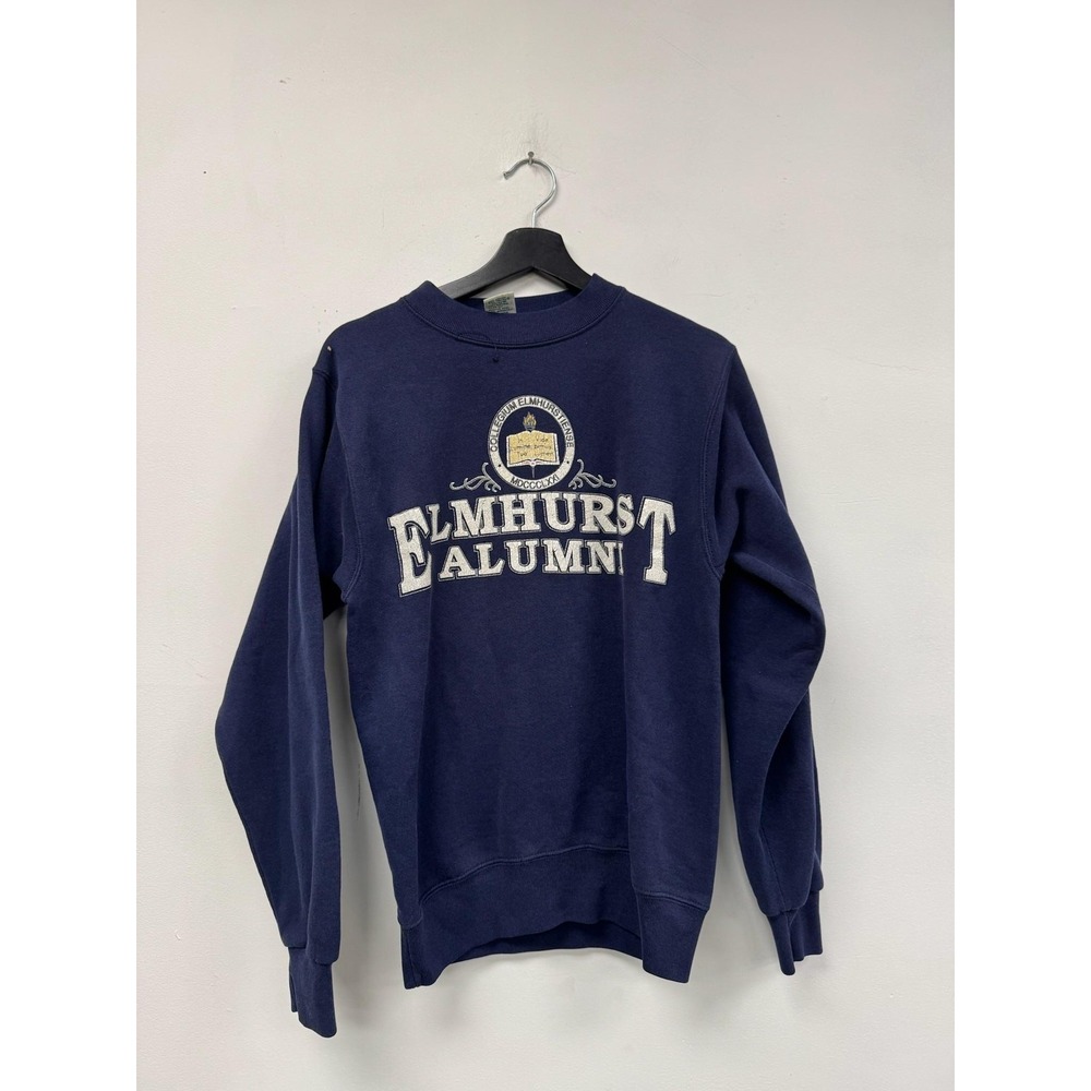 Vintage‎ Elmhurst Alumni Sweatshirt Mens XS Blue Crewneck Galt Sand USA 90s